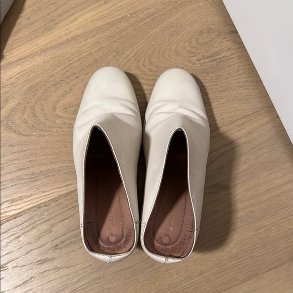 Rachel Comey White Leather Mules with Brown Wooden Heel 7.5 - Picture 2 of 7